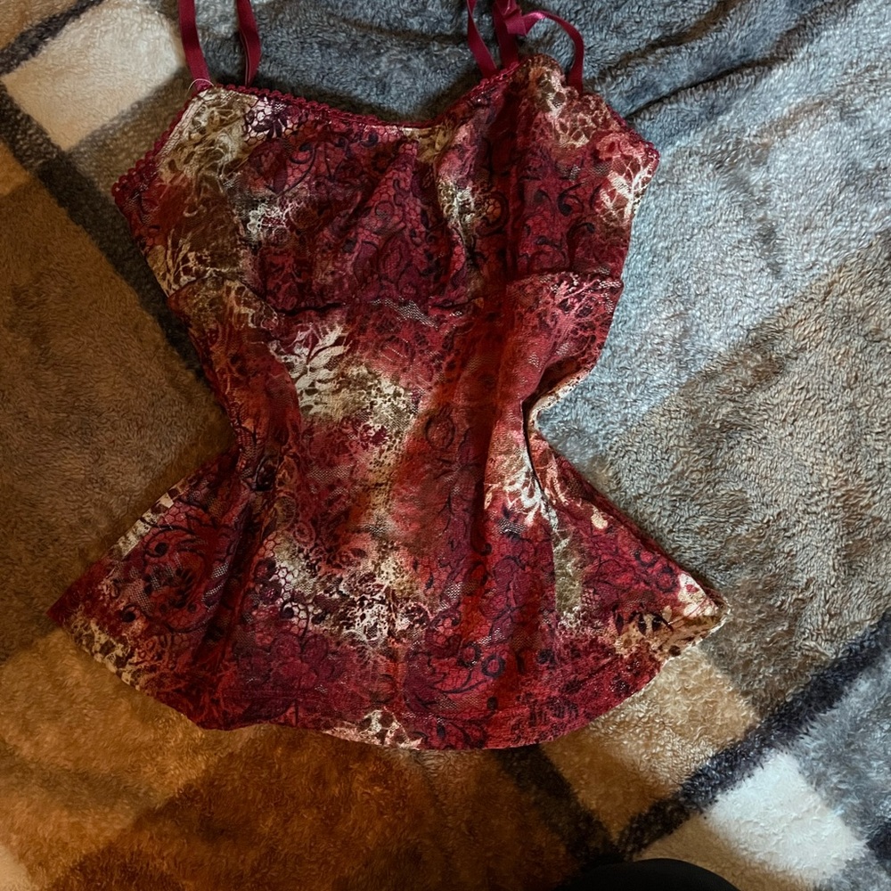 AGB Red and Black Patterned Camisole